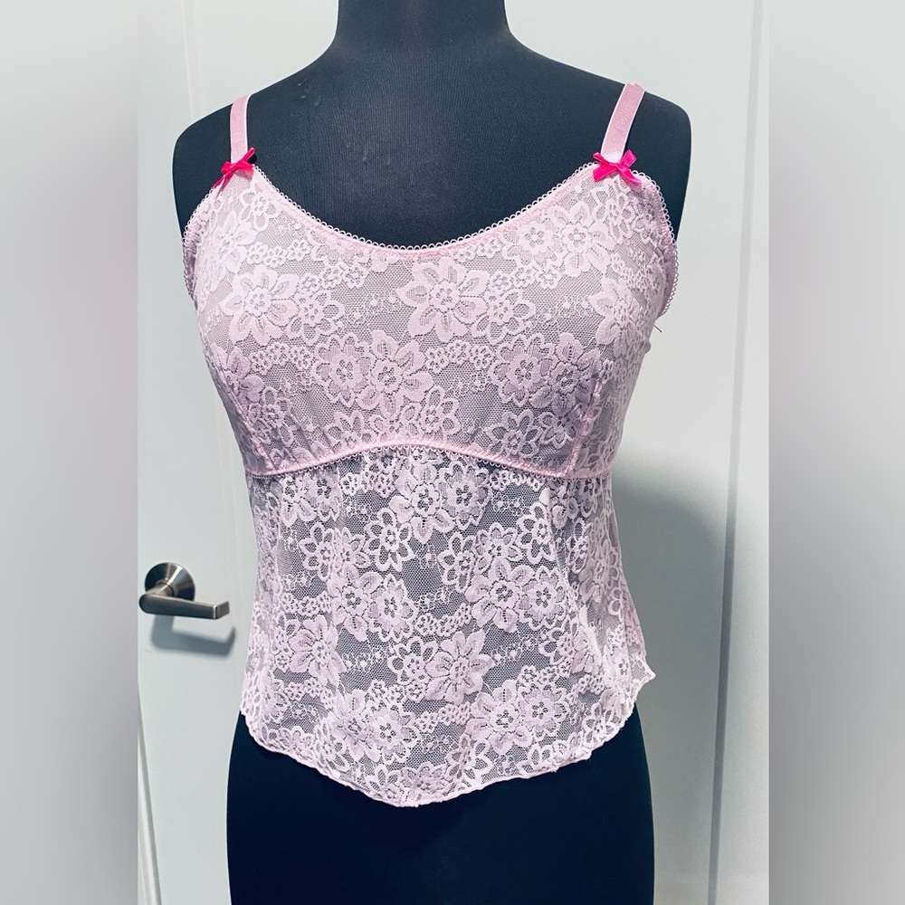 Pink Lace Camisole Top